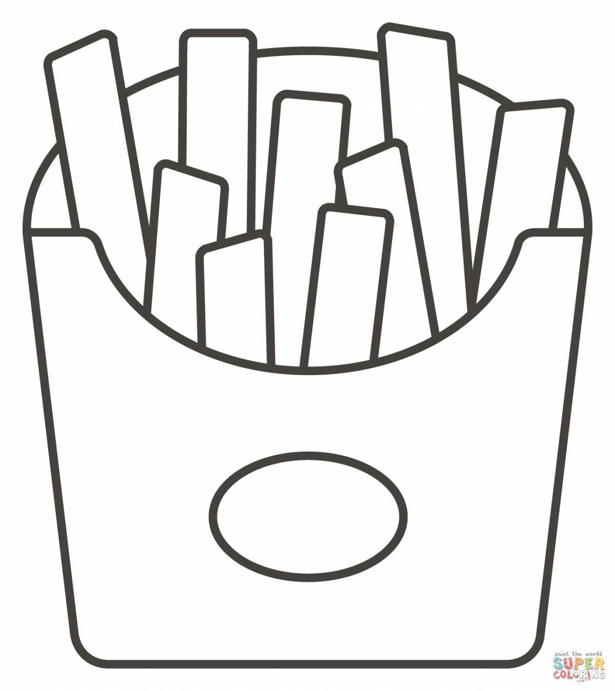 Coloring book with herbs french fries