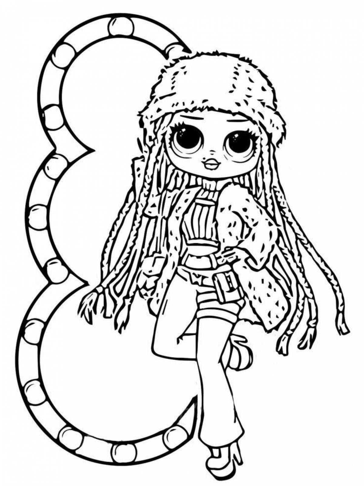 Radiant coloring page big lol doll