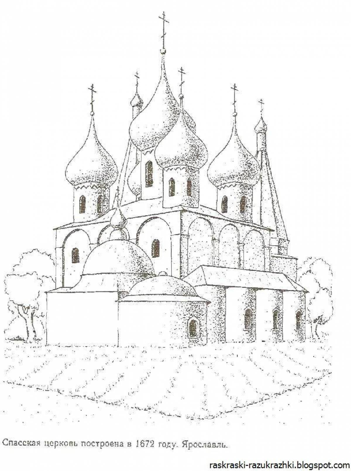 Charming church coloring page