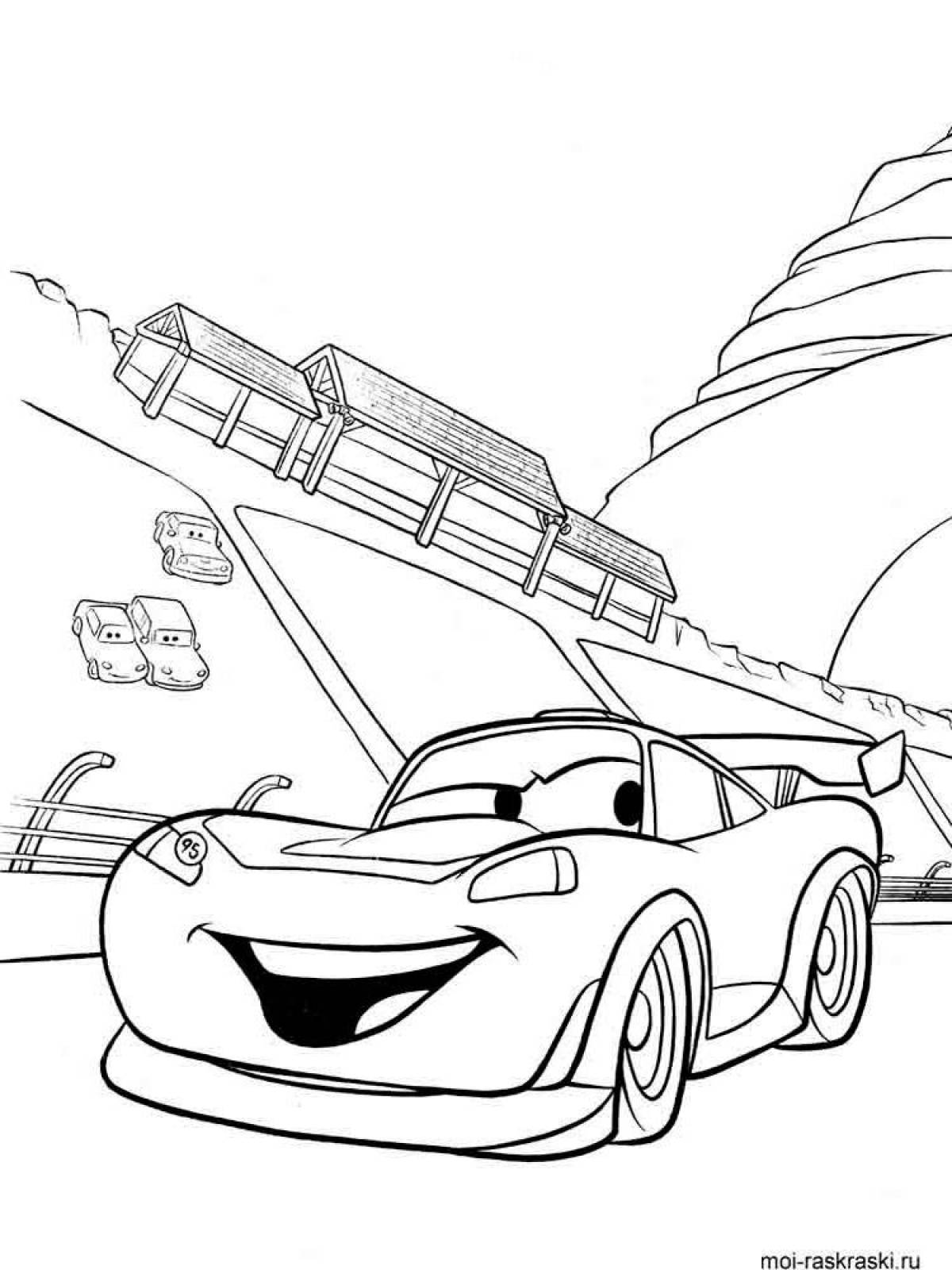 Coloring funny lightning mcqueen