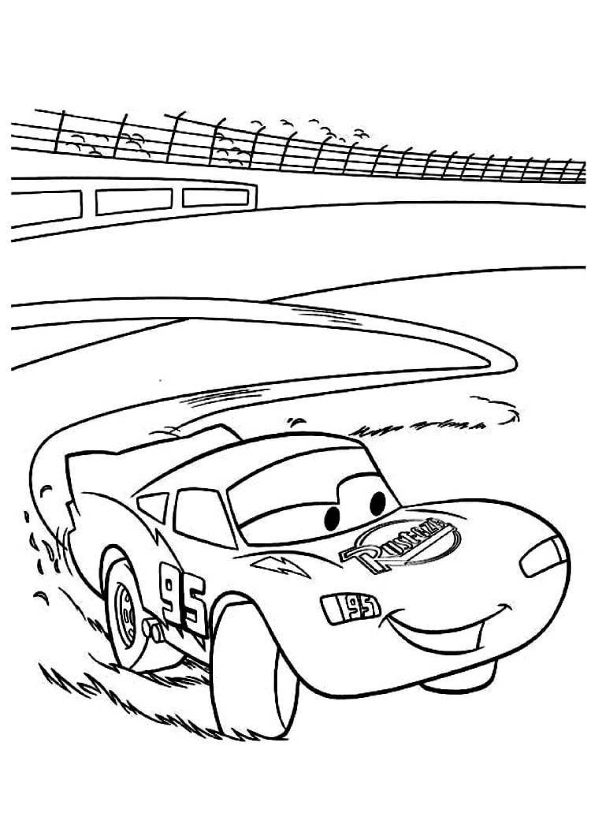 Attractive lightning mcqueen coloring page