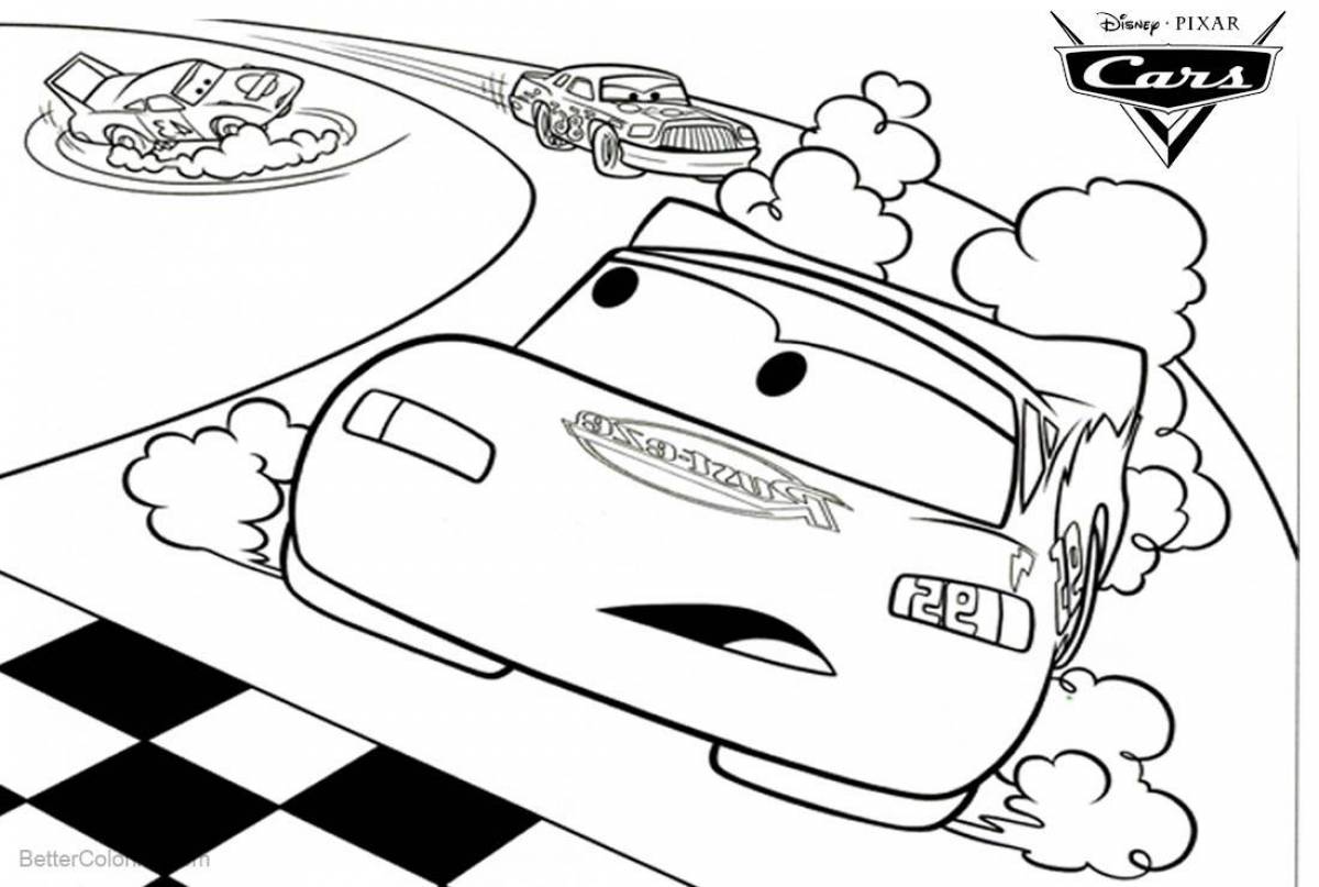 Charming lightning mcqueen coloring page