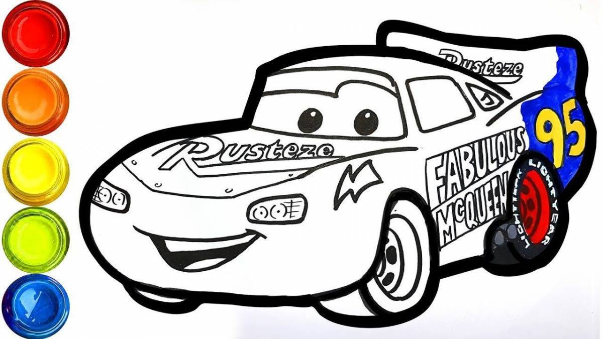 Lightning mcqueen stylish coloring book