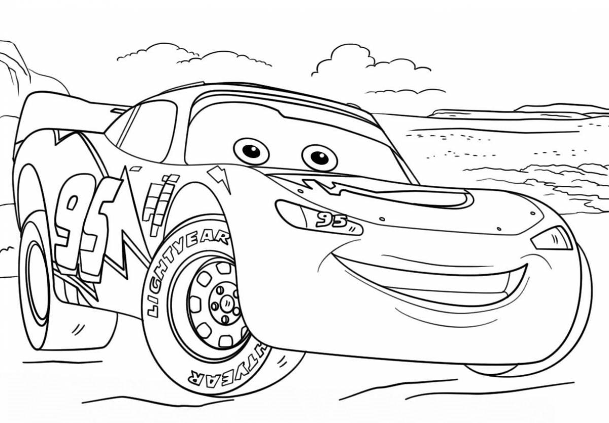 Glam Lightning McQueen coloring page