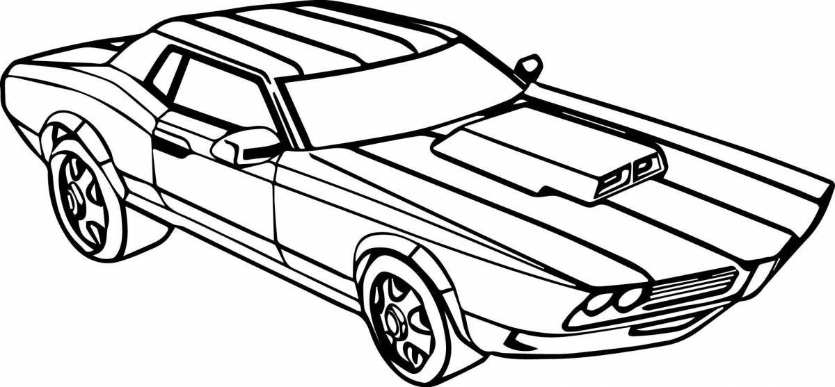 Coloring page of an attractive racing car