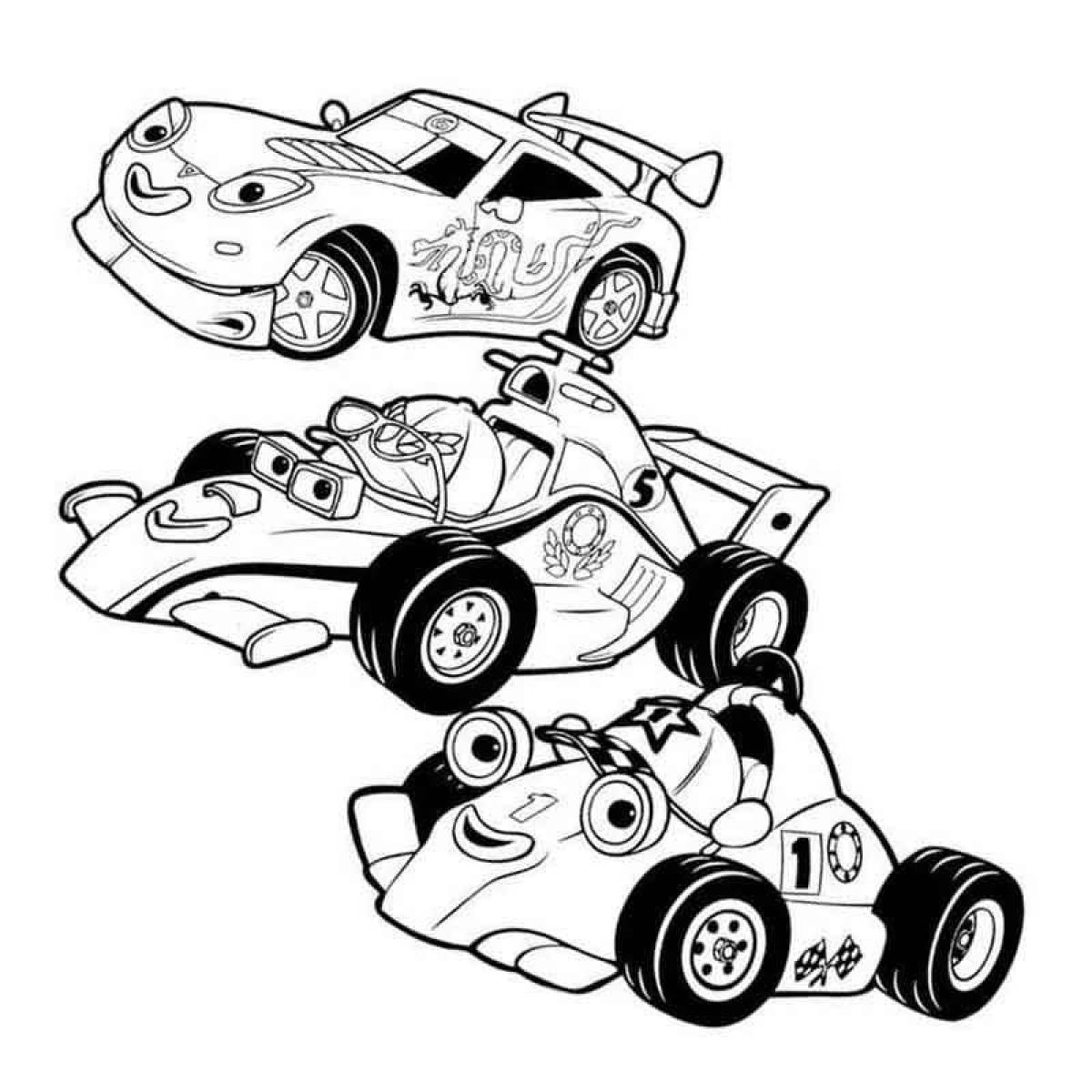 Coloring dynamic racing car