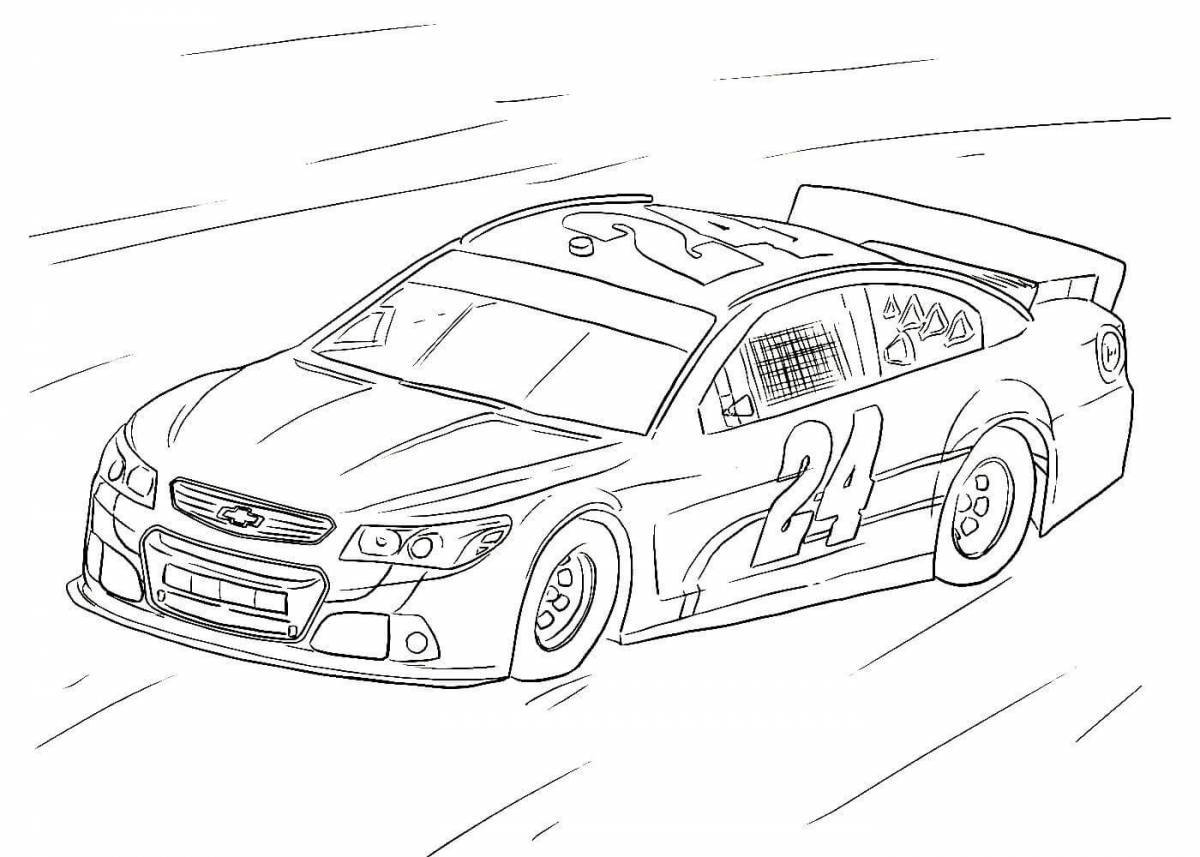 Coloring page brave racing car