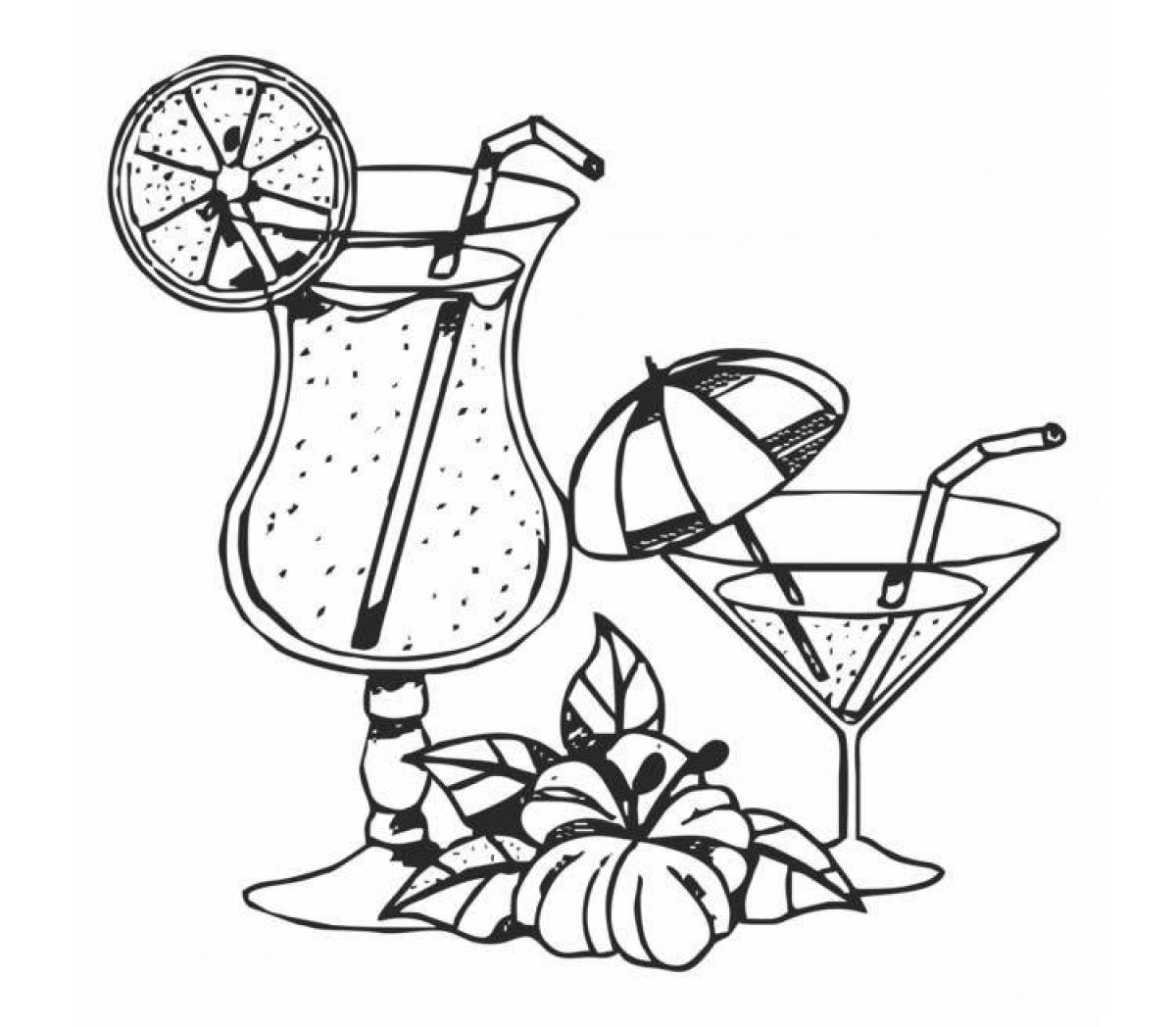 Coloring live cocktail