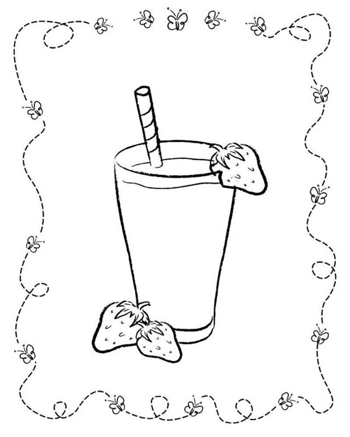 Coloring page stylish cocktail