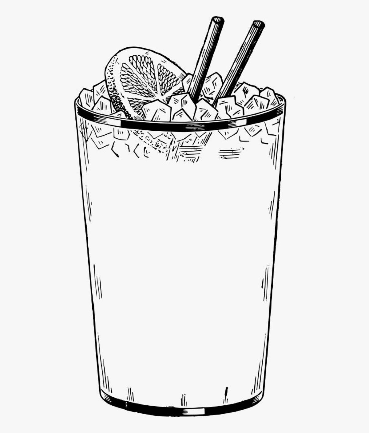 Coloring page glamor cocktail