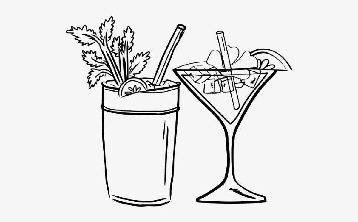 Creative cocktail coloring page