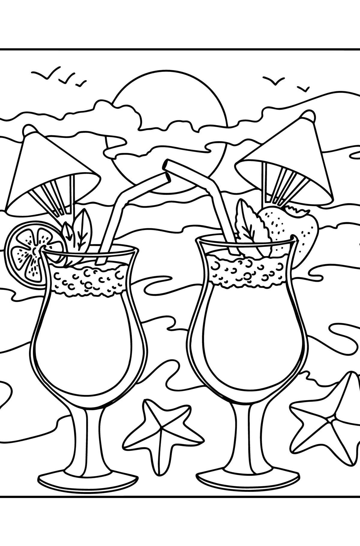 Fancy cocktail coloring page