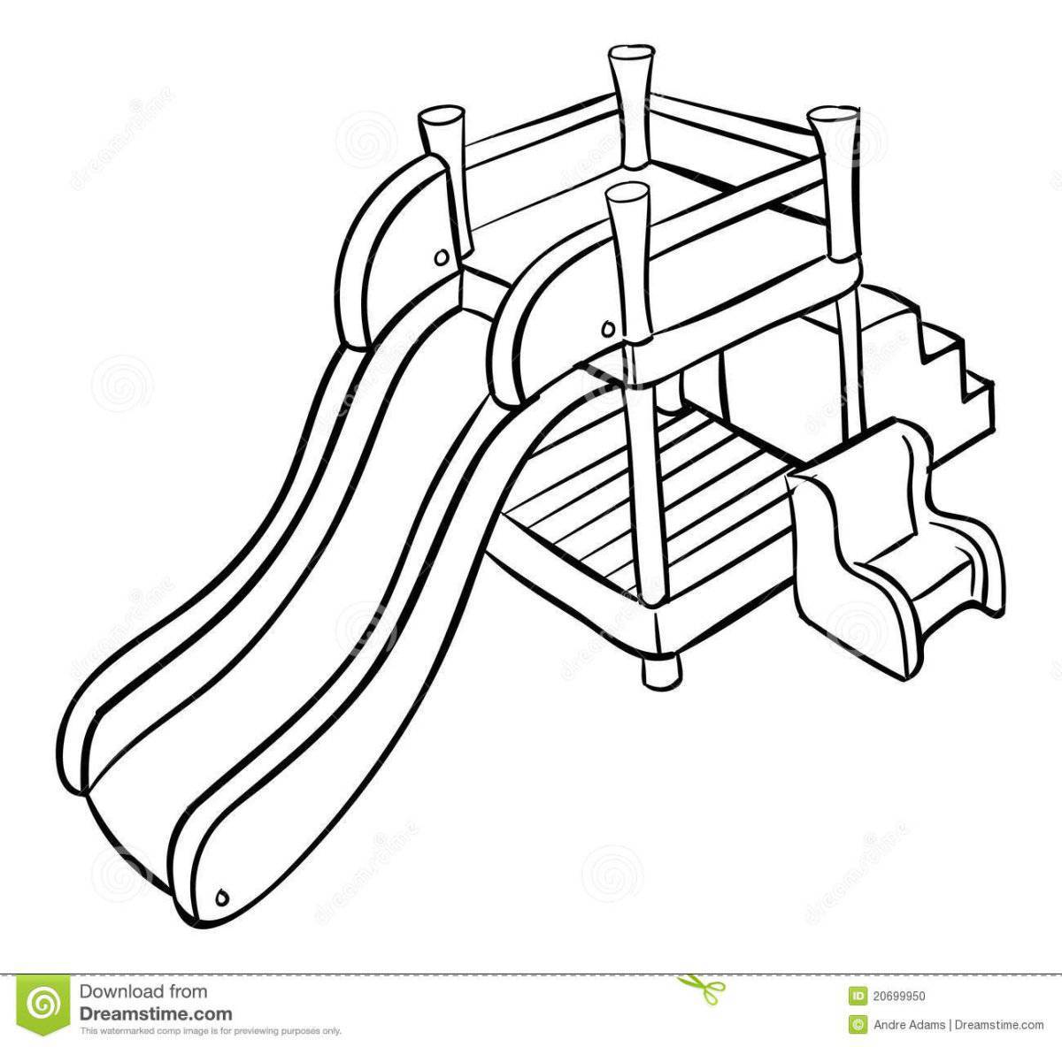 Coloring page happy slide eater