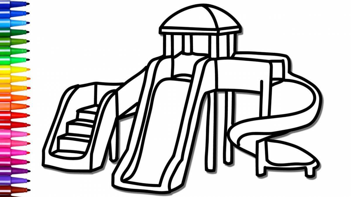 Playful slide eater coloring page