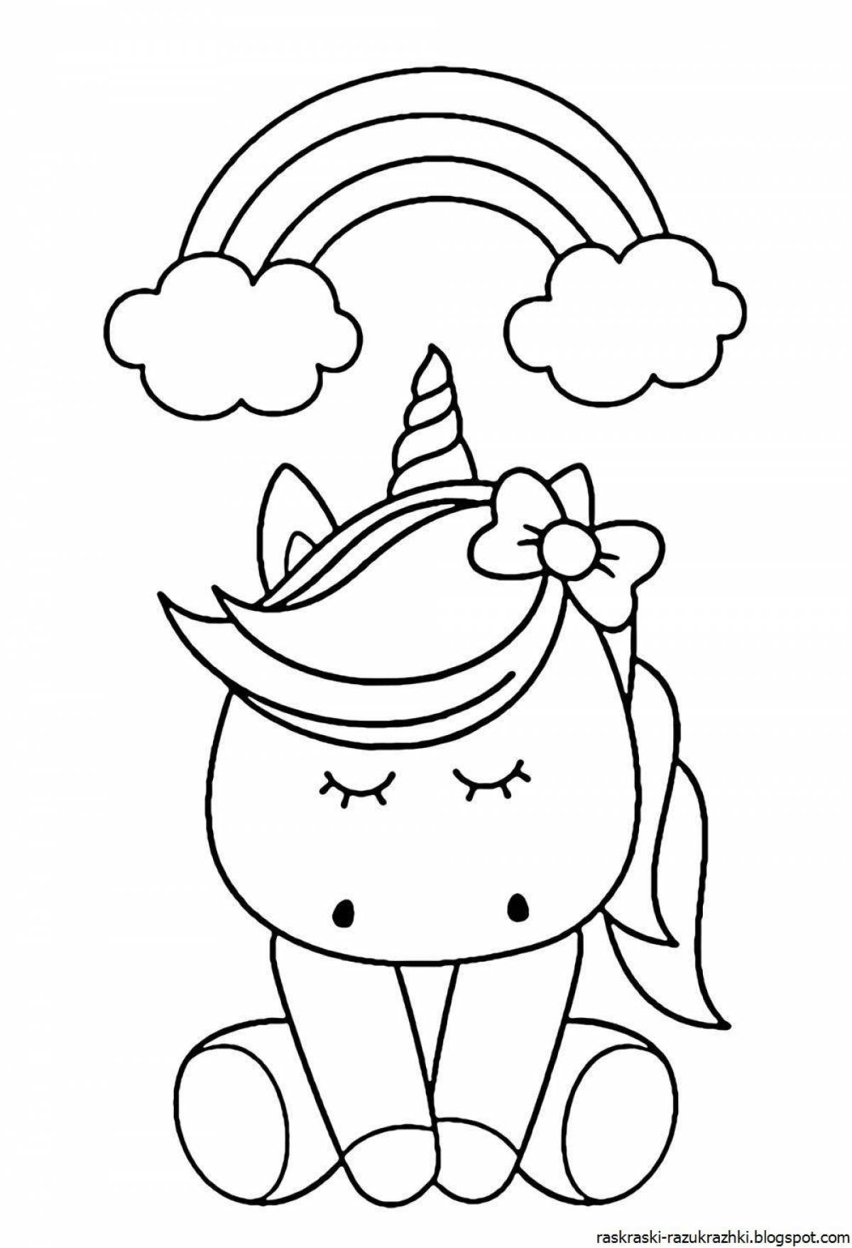 Exquisite unicorn coloring book for girls