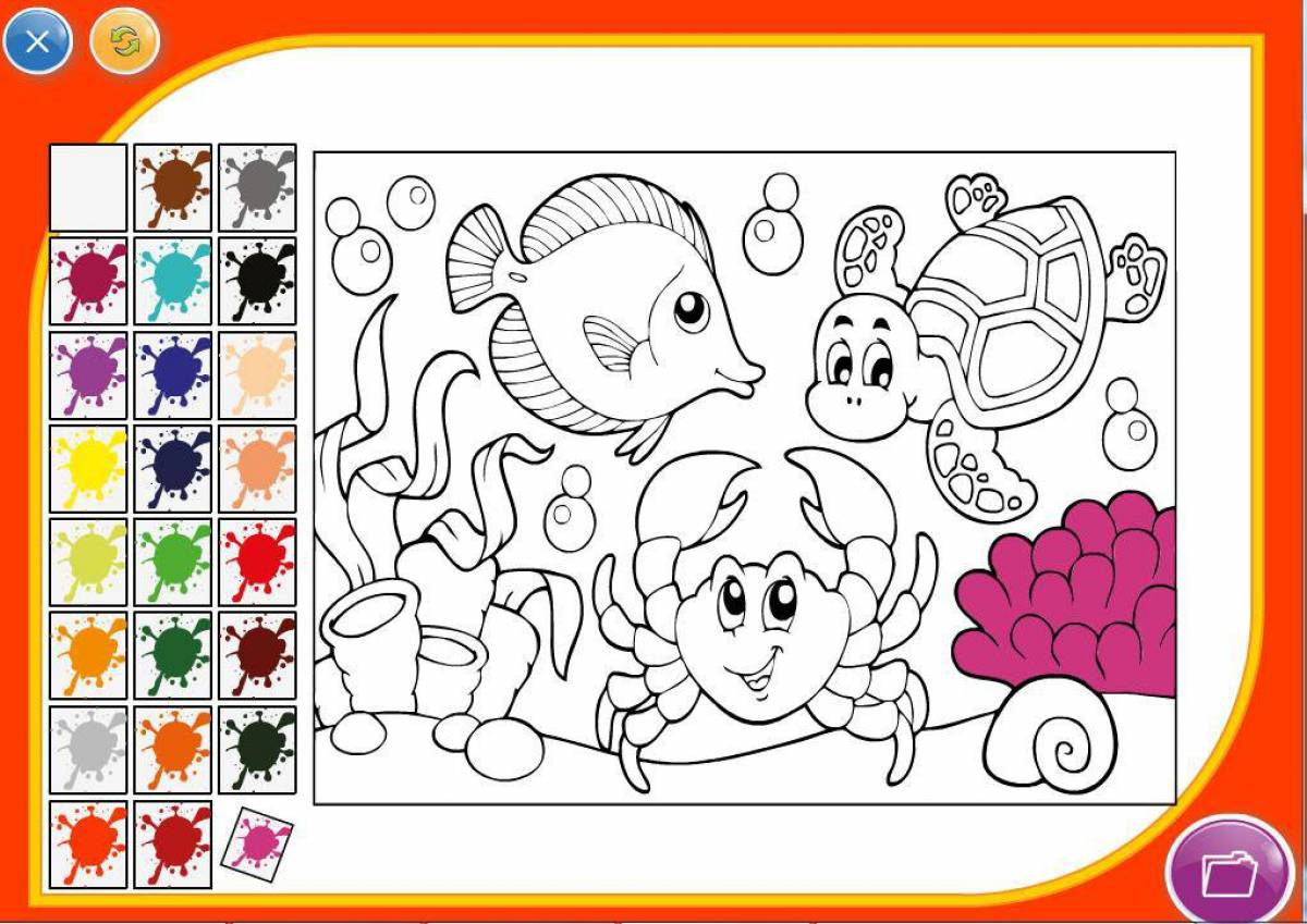 Animated coloring happy color game