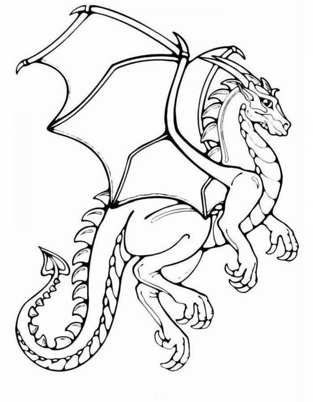 Страшная раскраска дракон для детей