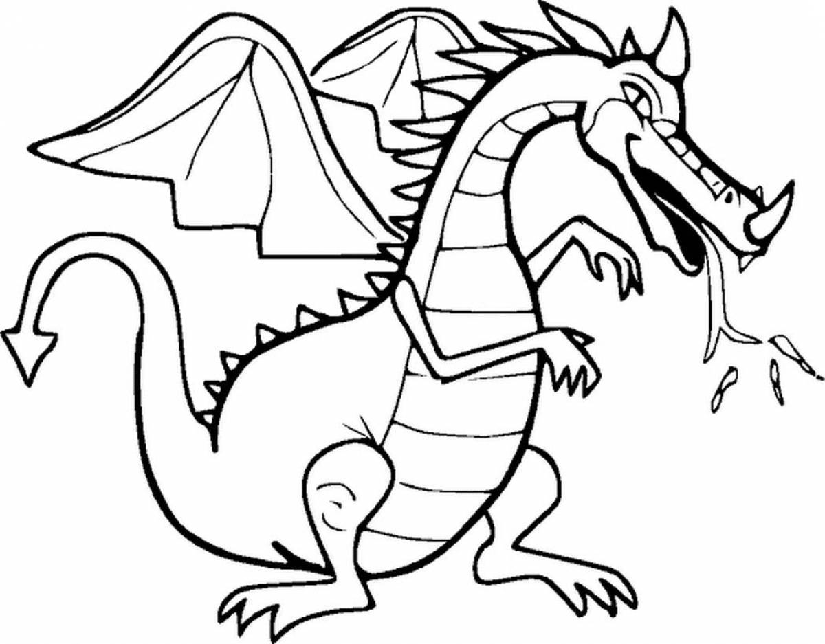 Фантастическая раскраска дракон для детей