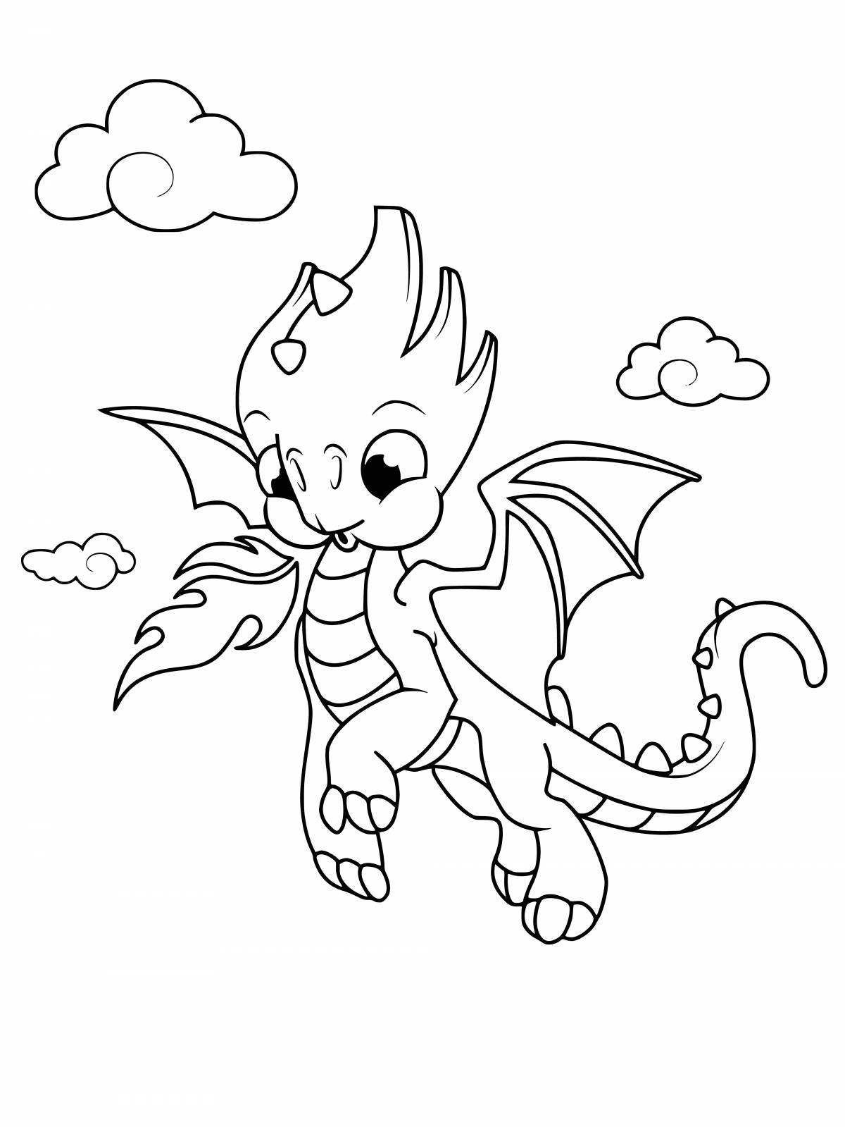 Королевская раскраска дракон для детей