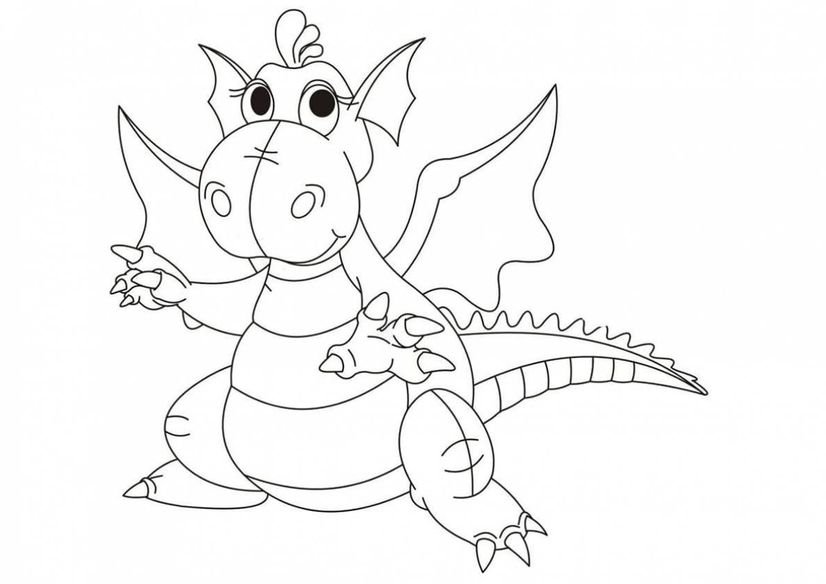 Intriguing dragon coloring book for kids