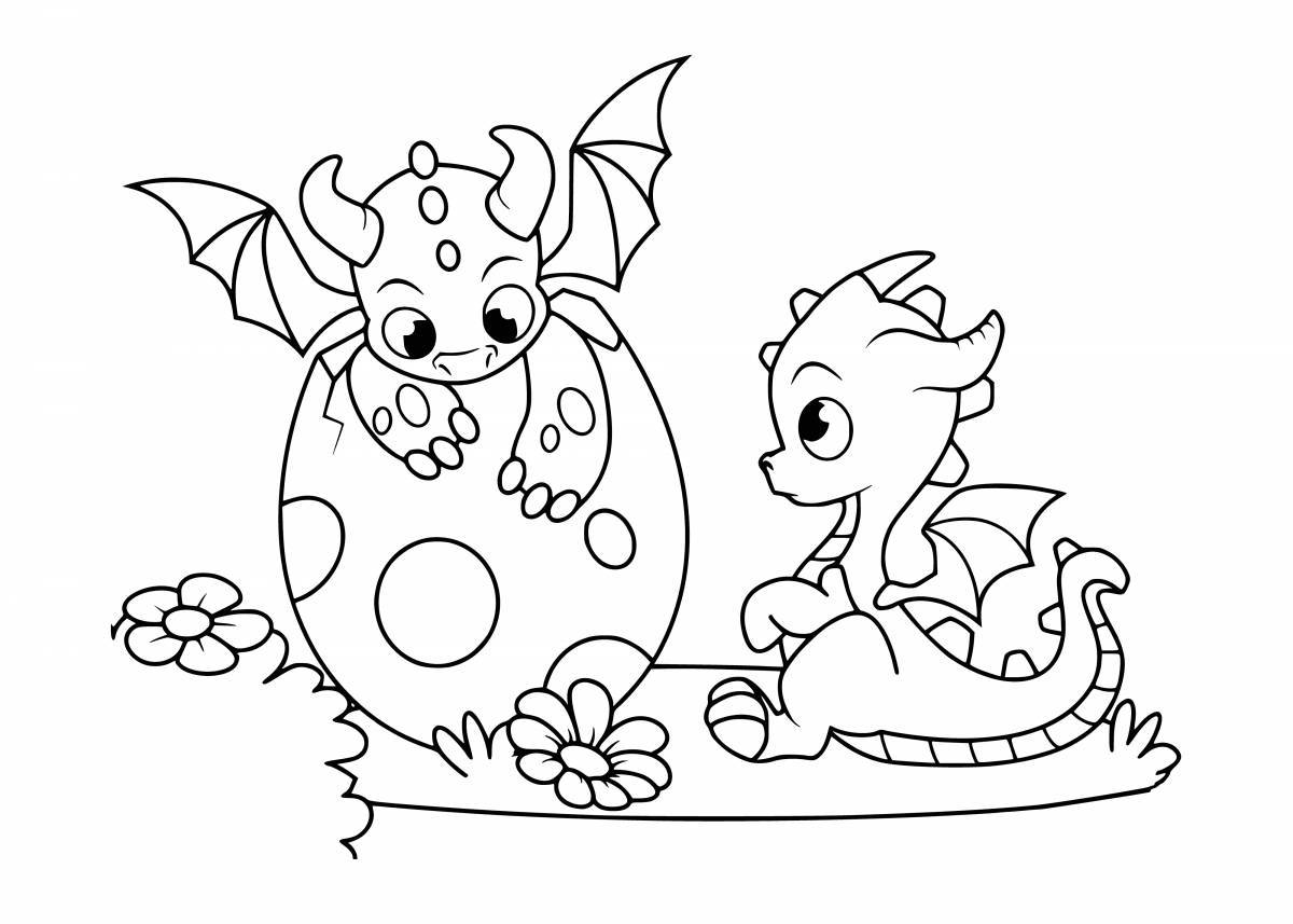 Раскраска дракон для детей. Распечатать картинки бесплатно.