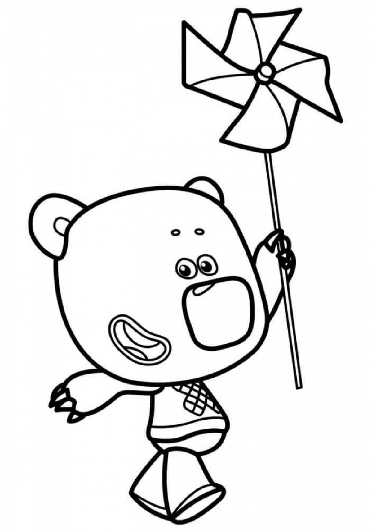 Crazy bear coloring pages for kids