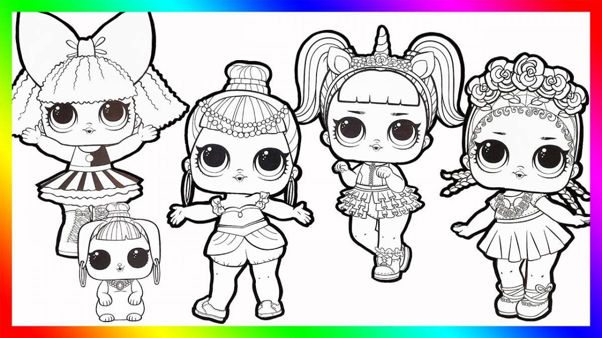 Dazzling coloring lol doll