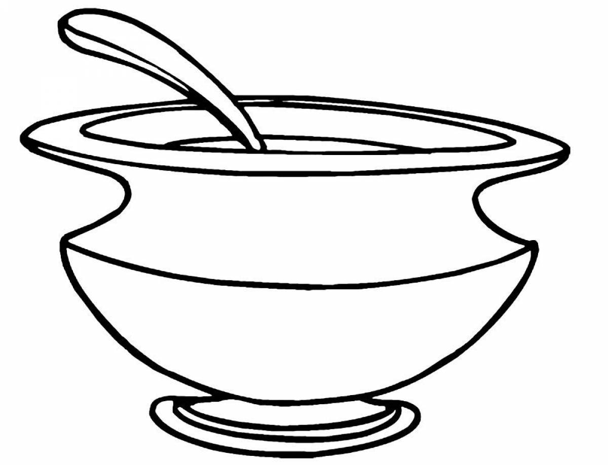 Coloring book shiny dishes for schoolchildren