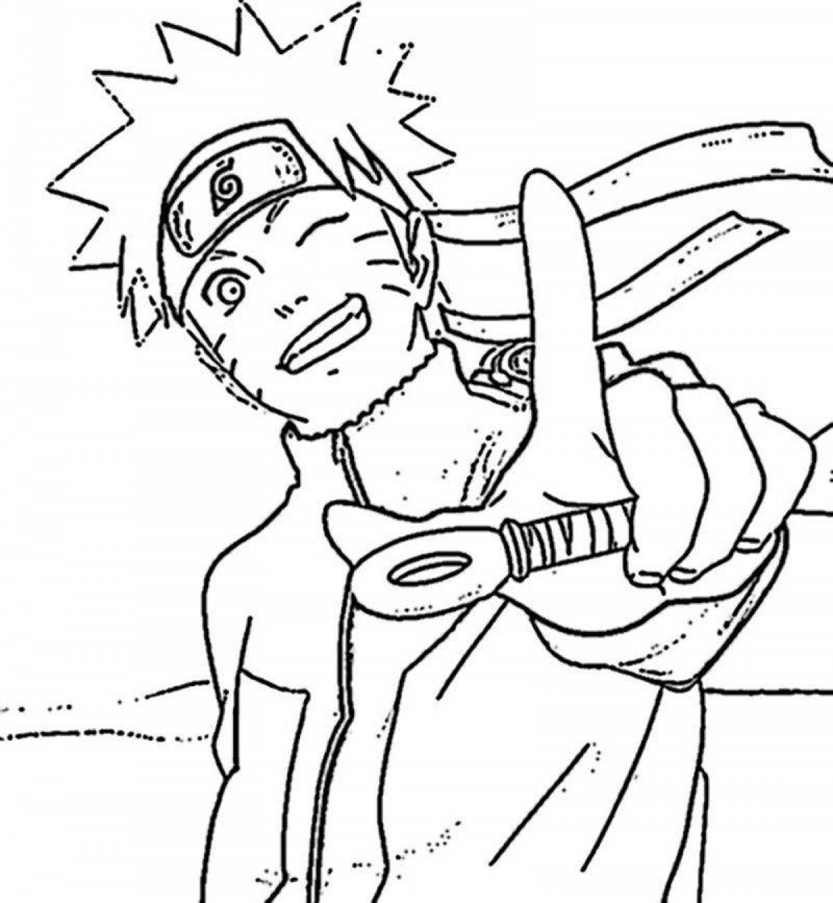 Animated naruto coloring pages for kids