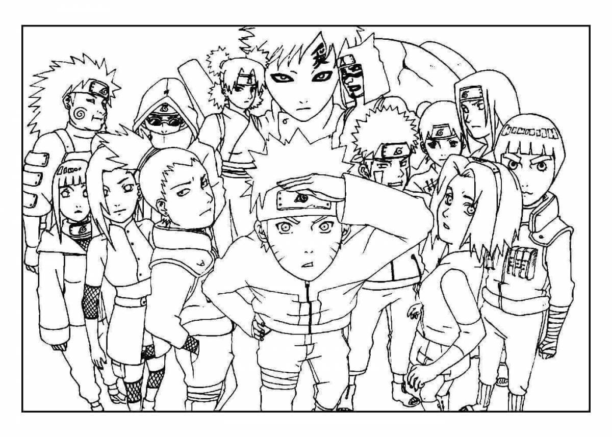 Intriguing naruto coloring book for kids