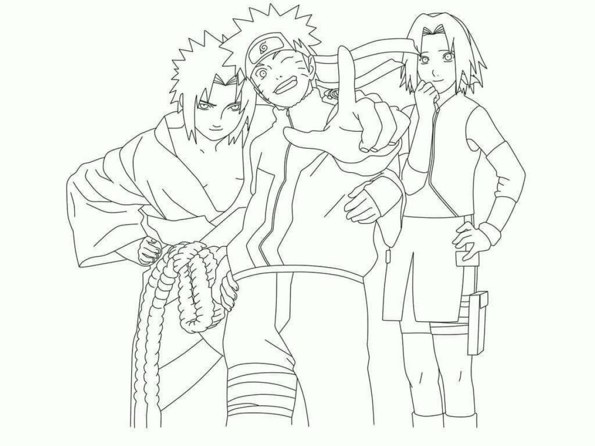 Special naruto coloring page for kids