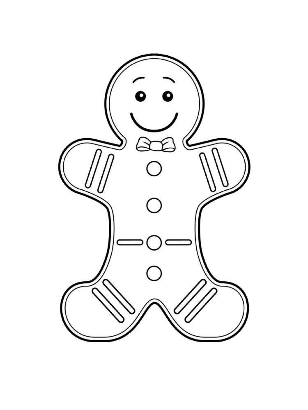 Holiday gingerbread coloring page