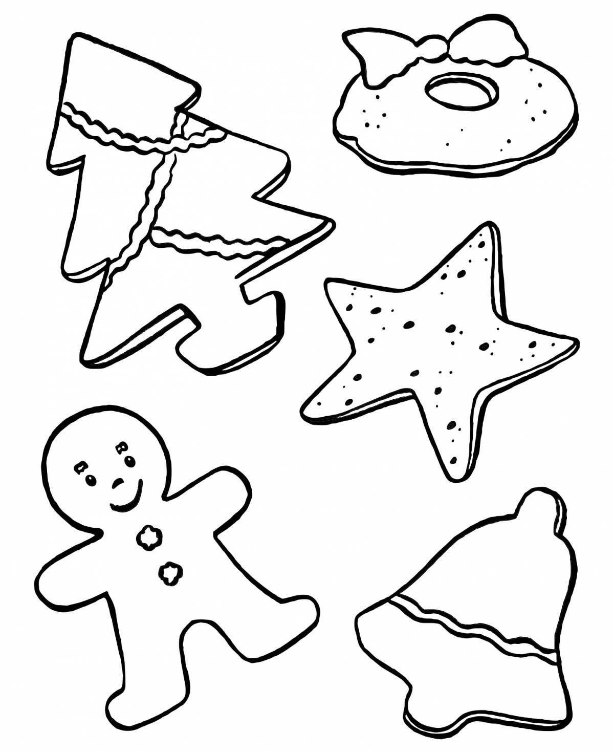 Photo Adorable gingerbread coloring book