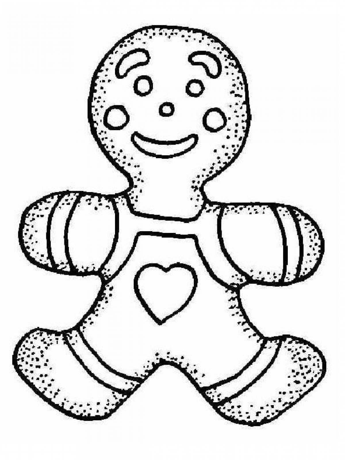 Photo Animated gingerbread coloring page