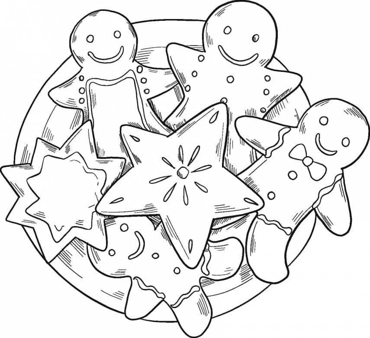 Colorful gingerbread coloring pages