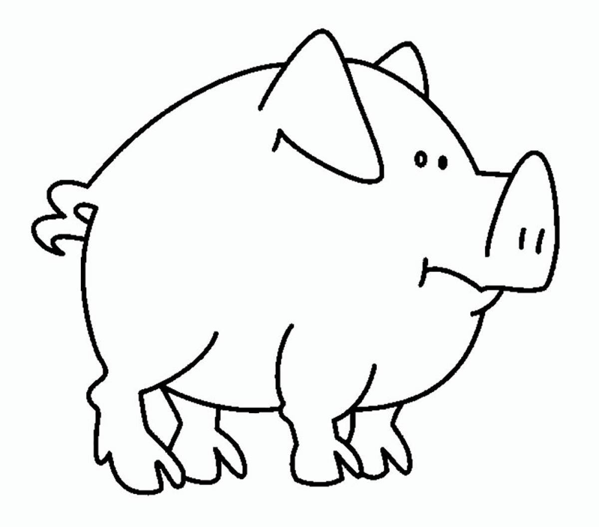 Coloring page mischievous pig