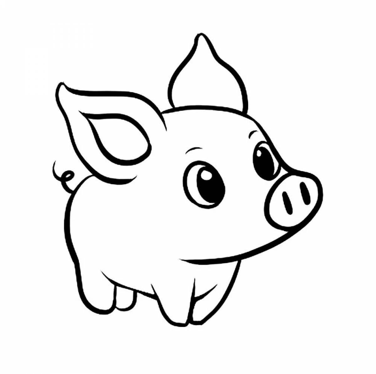 Fancy pig coloring page