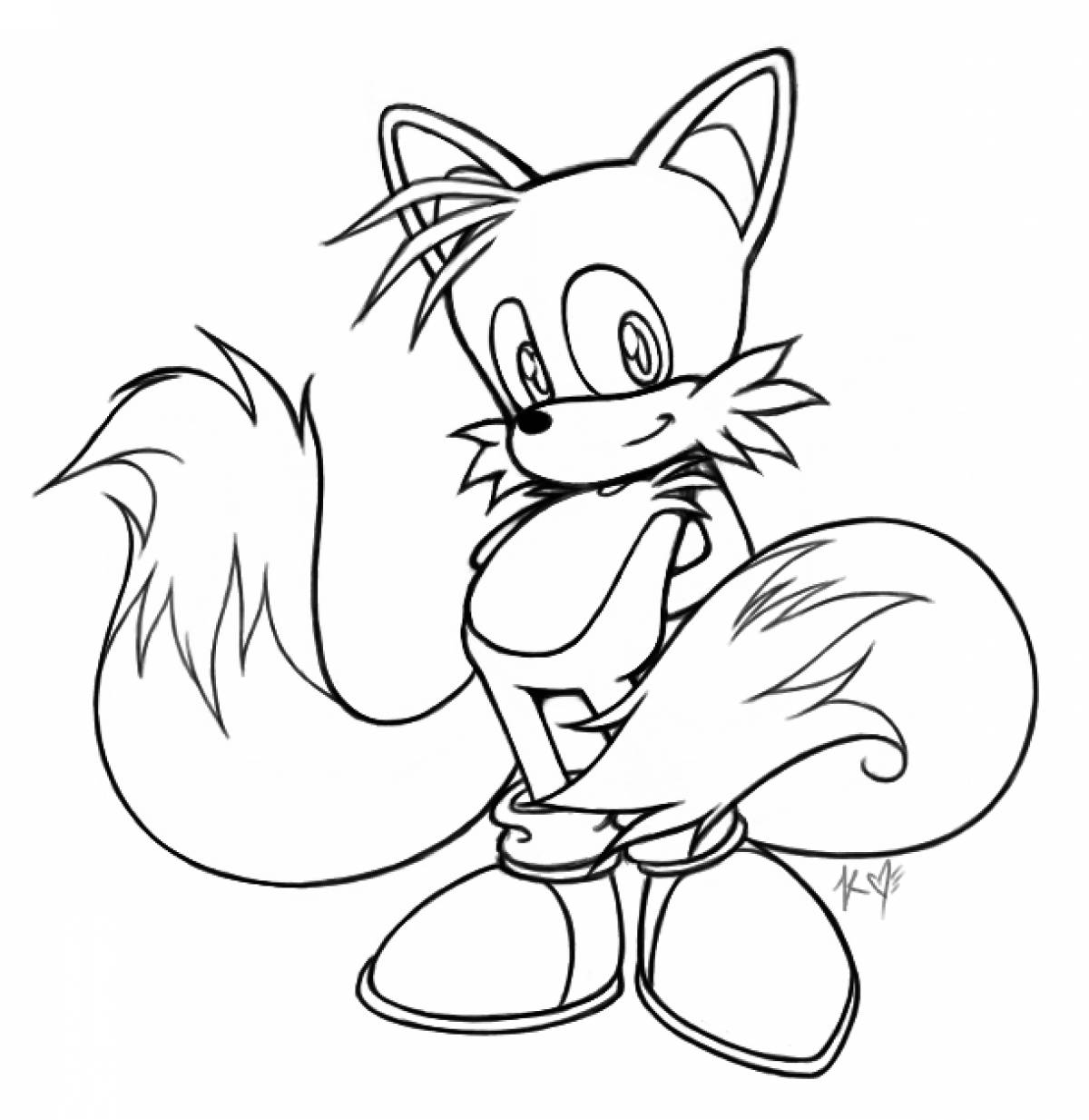 Colorful coloring pages with tails