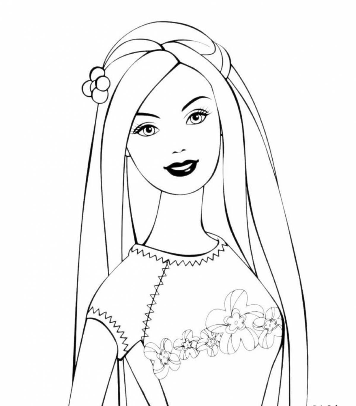 Adorable barbie coloring book for kids