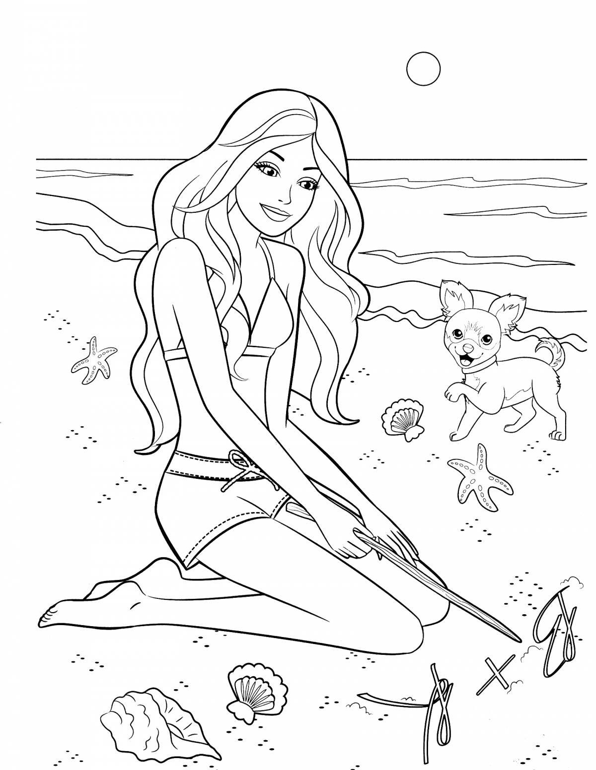 Fancy barbie coloring book for kids