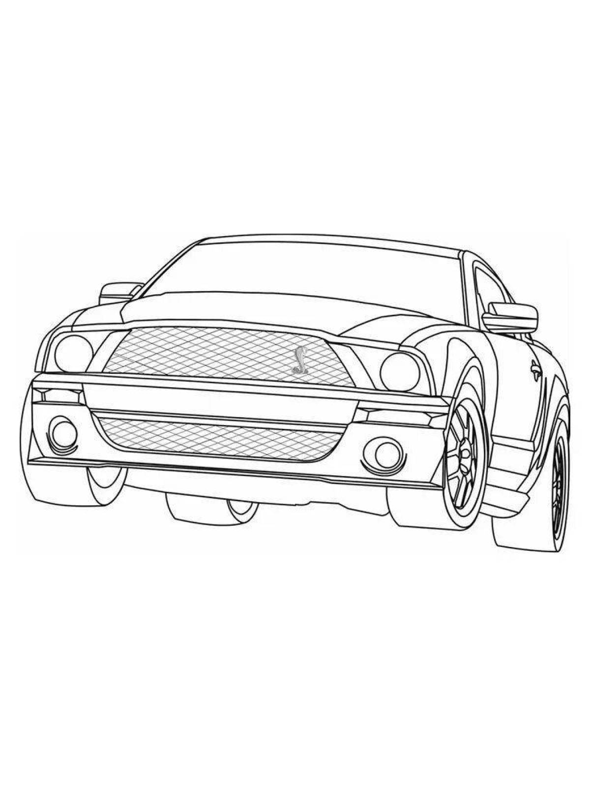 Coloring book gorgeous ford mustang