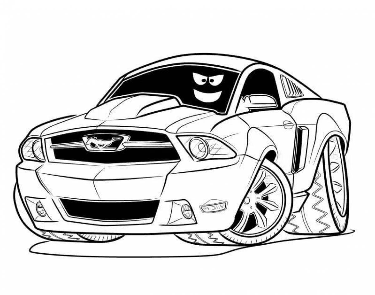 Colouring dazzling ford mustang