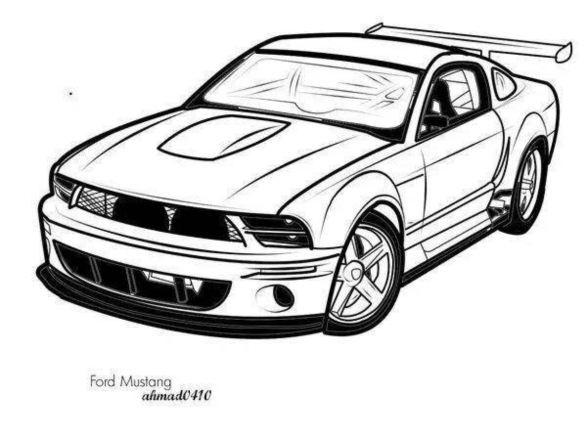 Perfect ford mustang coloring page