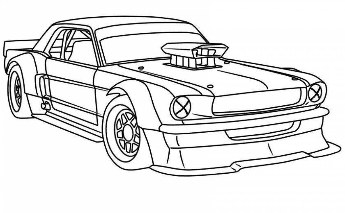 Coloring book exquisite ford mustang