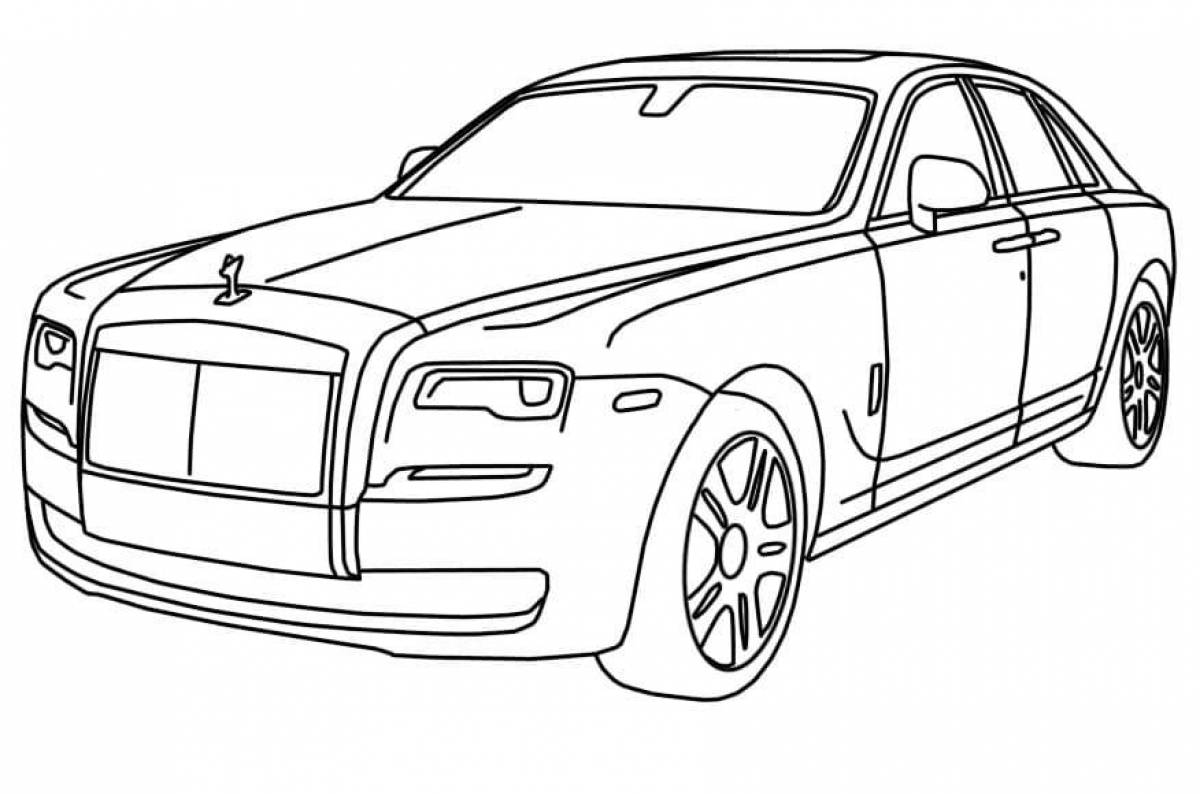 Luxury rolls-royce coloring page