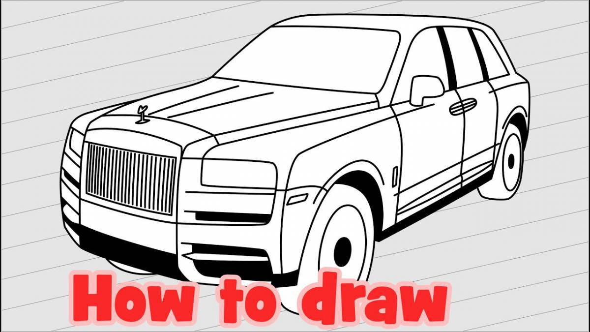Great rolls-royce coloring page
