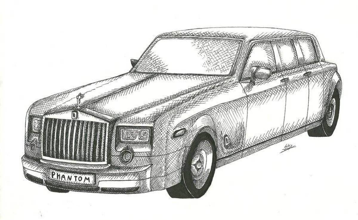 Shinning rolls-royce coloring page