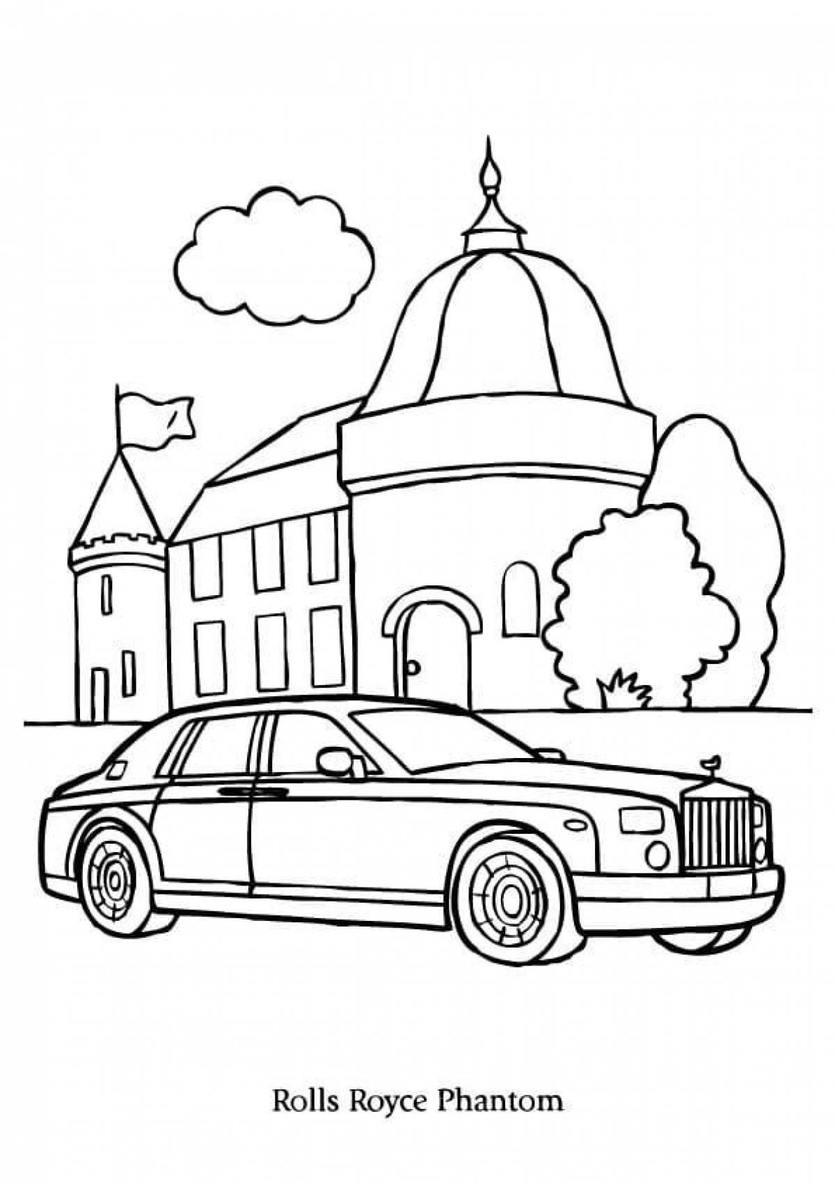 Glamorous rolls-royce coloring book
