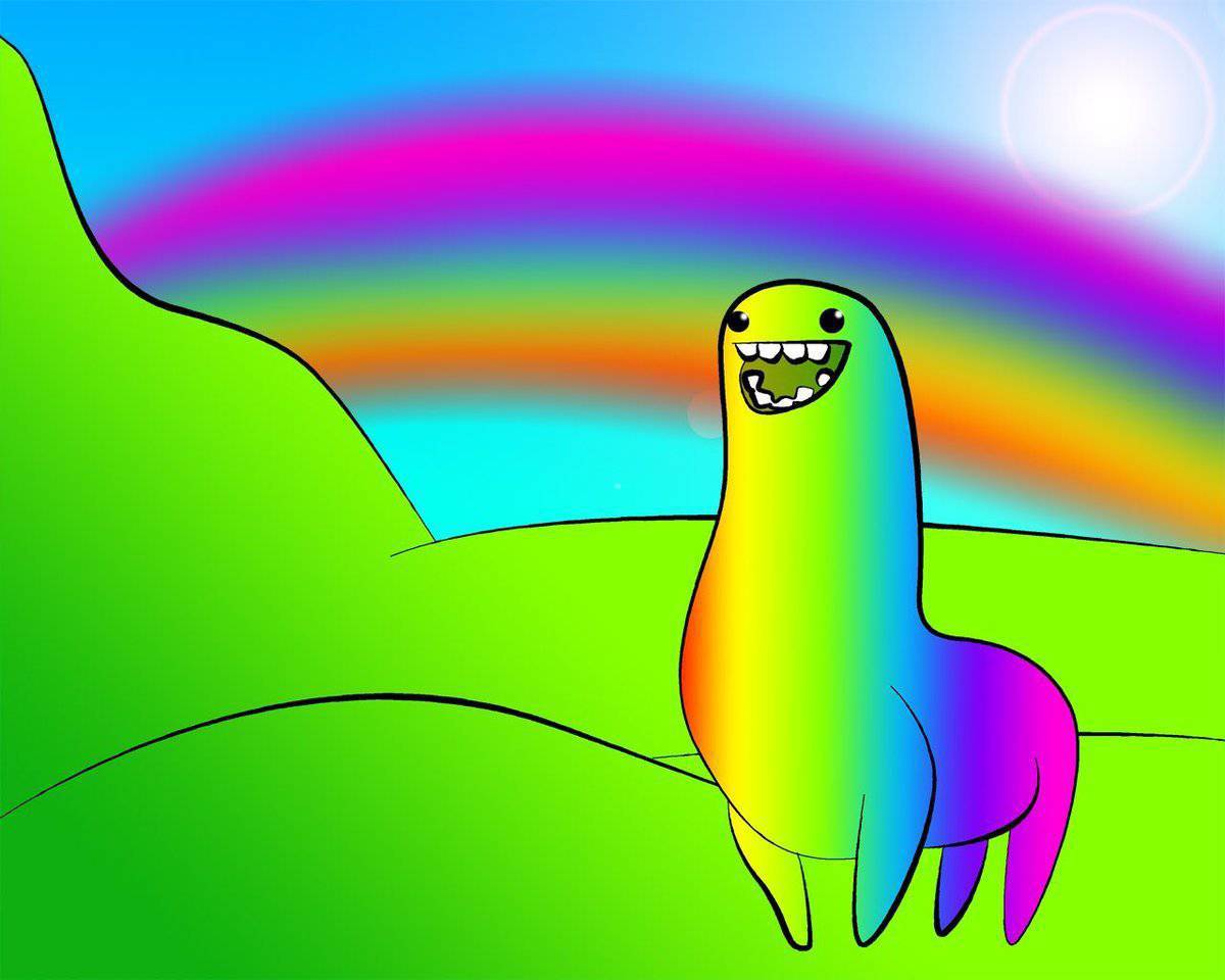 Раскраска sweet green rainbow friend