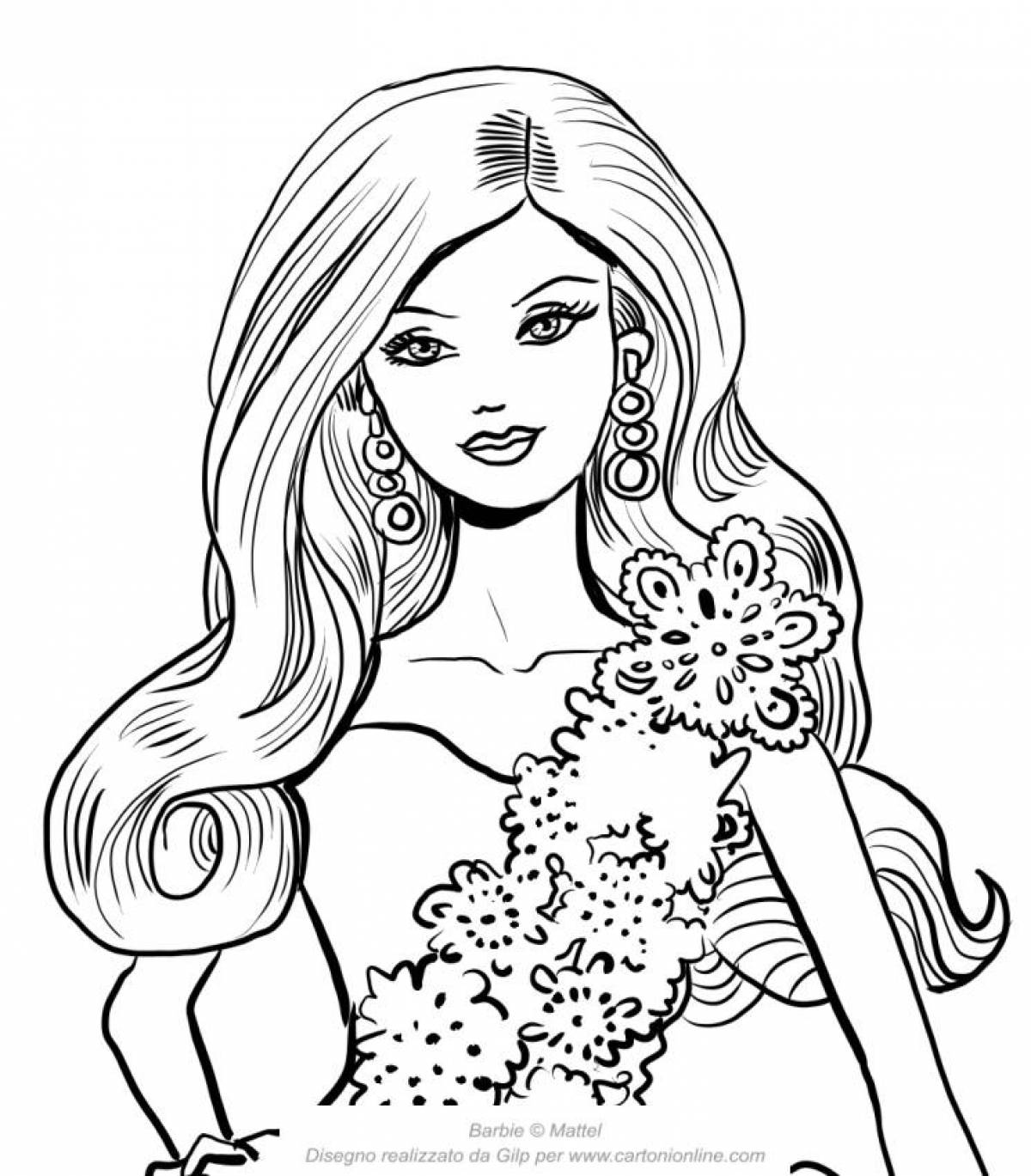 Radiant coloring page very pretty for girls